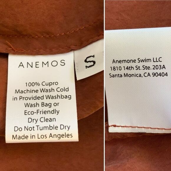 Anemos Square Neck Open Tie Back Dress Rust Brown Size‎ S - Picture 8 of 12